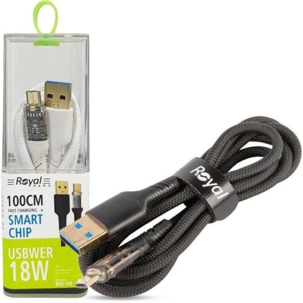 کابل شارژ یک متری micro مدل Rcs-119 برند رویال (royal)