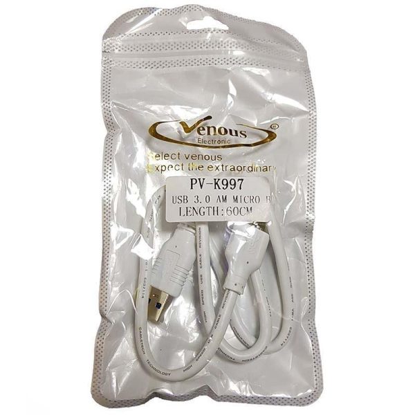 کابل تبدیل USB 3.0 به Micro-B ونوس مدل pv-k997 طول 0.5 متر