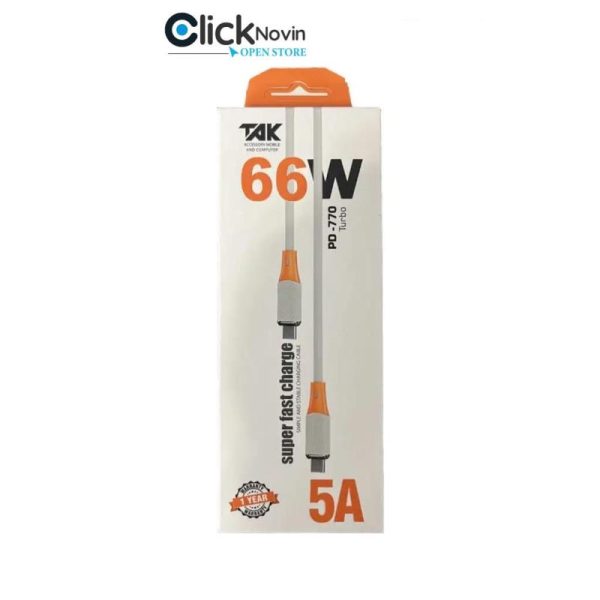 کابل شارژ Type c ck770PD دو سر برند Tak mi turbo