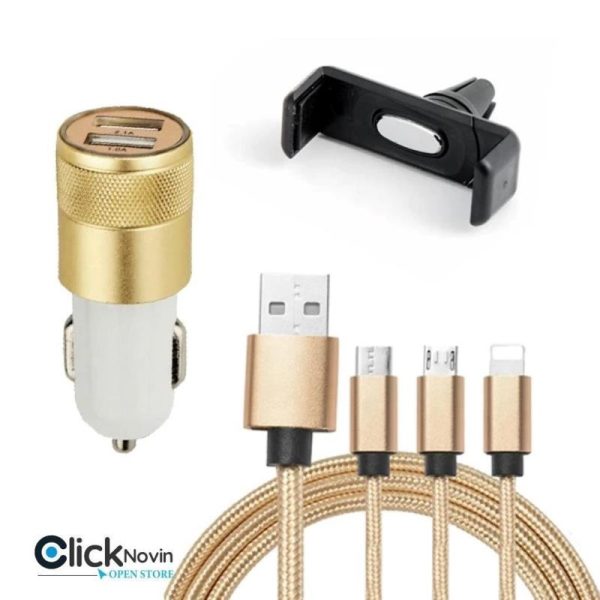 کابل شارژ تبدیل 1 به 12 به همراه فندکی و سری شارژ